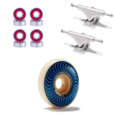 [CCS] Spitfire F4 99d Classics Skateboard Wheels - 56mm with Bones Reds Bearings 139mm Raw Skateboard Trucks