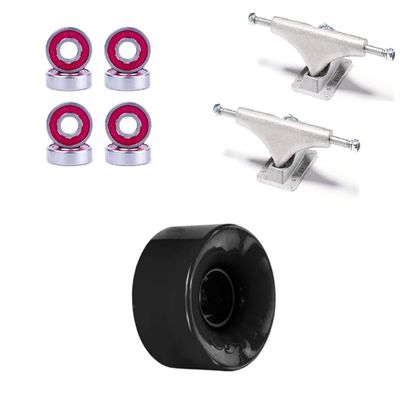 [CCS] OJ Hot Juice 78a Skateboard Wheels - Black - 60mm with Bones Reds Bearings 139mm Raw Skateboard Trucks