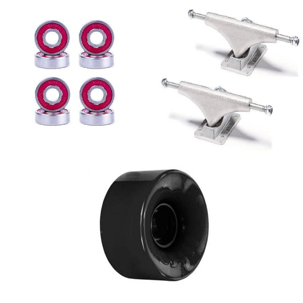 [CCS] OJ Hot Juice 78a Skateboard Wheels - Black - 60mm with Bones Reds Bearings 139mm Raw Skateboard Trucks