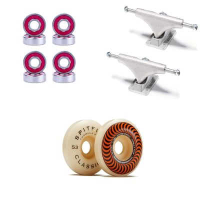 [CCS] Spitfire F4 97d Classics Skateboard Wheels - 53mm with Bones Reds Bearings 139mm Raw Skateboard Trucks