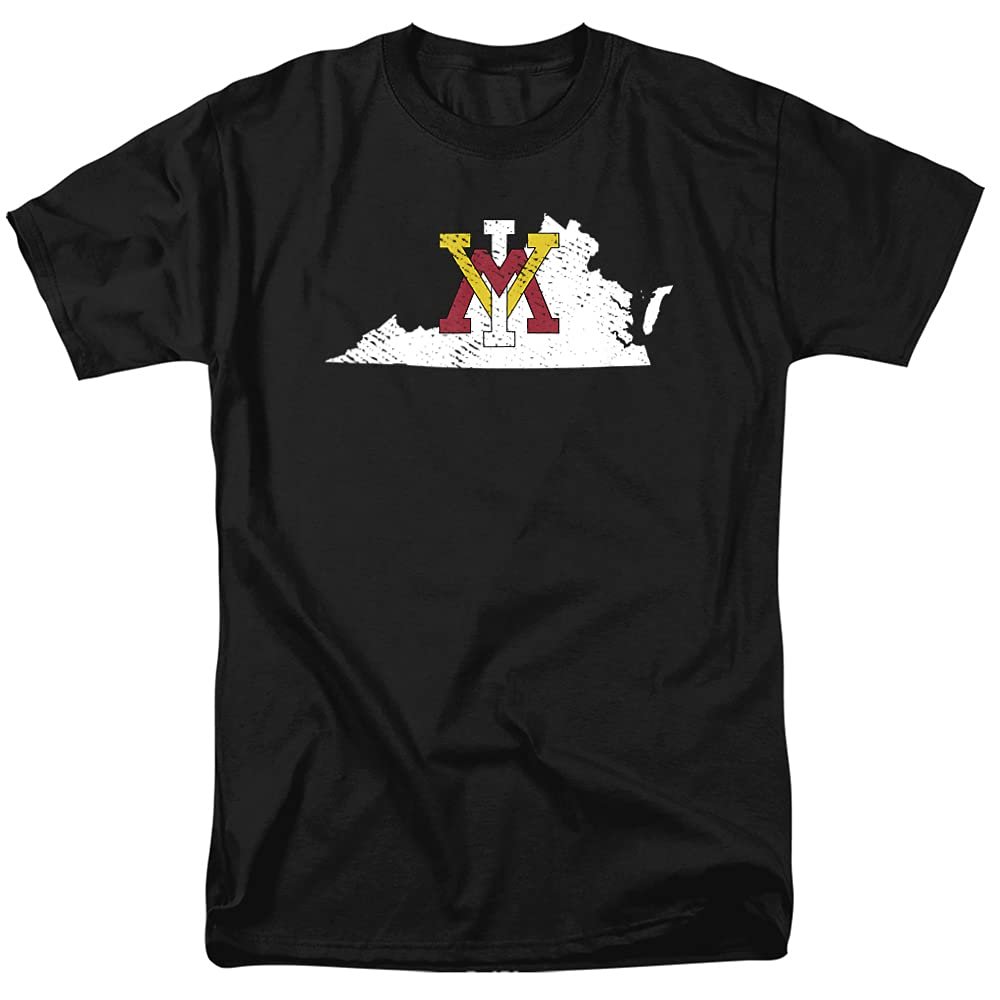 Virginia Military Institute VMI Official State Shape Unisex Adult T-Shirt, State Shape, 5X-Large