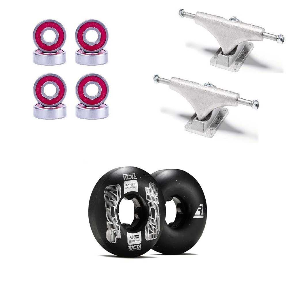 [CCS] Ricta Framework Sparx 99a Skateboard Wheels - 53mm with Bones Reds Bearings 139mm Raw Skateboard Trucks