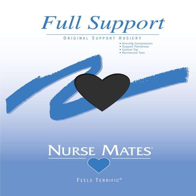 Nurse Mates Full Support Pantyhose | 6 mmHg Gentle Graduated Compression | Cool and Comfortable | 1 Pair | Jet Black | Size A
