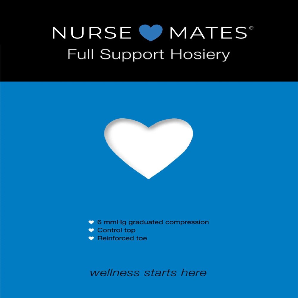 Nurse Mates Full Support Pantyhose | 6 mmHg Gentle Graduated Compression | Cool and Comfortable | 1 Pair | White | Size B