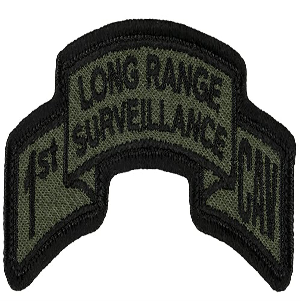 1st Cavalry Long Range Surveillance Scroll Patch OD Colors - SEW-ON Patch - 3 5/8" x 1 3/4"