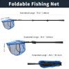 SANLIKE Fishing Landing Net Blue Extend to 25.5-73.2 inch with Telescoping Pole Handle, Landing Net for Easy Catch Release,Fishing net Freshwater for Kids Men Women view 2