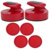 ABS Hockey Game Pushers Set, 94MM Slider Pusher Set with 4 Pucks Accessories Large Size Red view 2