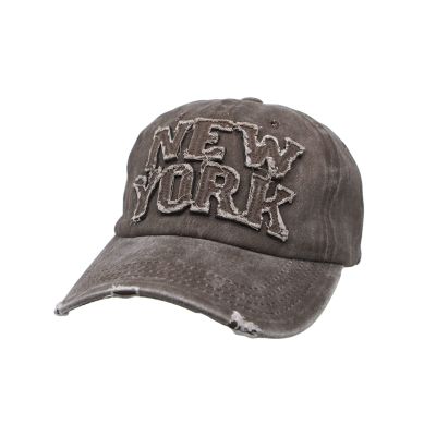 WITHMOONS Baseball Cap Washed Distressed Trucker Hat New York DW1516 (Easybrown)