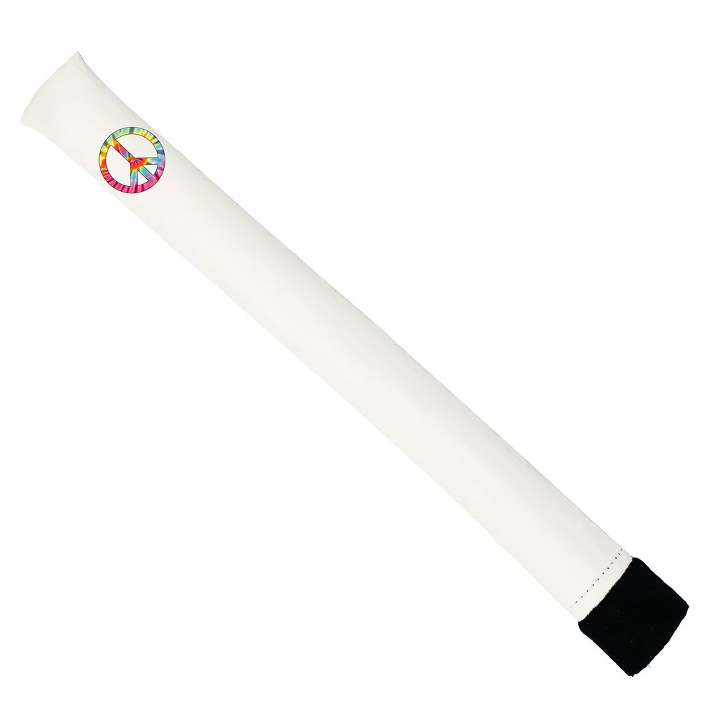 Sunfish Tie Dye Peace Symbol Leather Golf Alignment Stick Cover Holds 2 Sticks