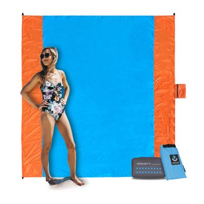 4Monster Beach Blanket Sandfree,Water-Proof Camping Blanket Portable,Oversized Camping and Hiking Mat Lightweight for Picnic,Travel,Beach,Park,Camping (Blue, Large(82.6''X78.7''))