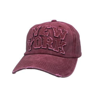 WITHMOONS Baseball Cap Washed Distressed Trucker Hat New York DW1516 (Easywine)