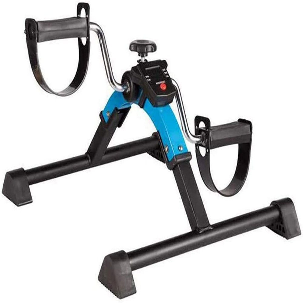 Folding Pedal Exerciser with Digital Monitor, Elderly Exercise Bike Mini Fitness Bicycle for Upper and Lower Limbs Rehabilitation Training and Lose Weight