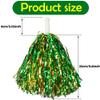 Hooshing 12PCS Pom Poms Cheerleading Metallic Foil Green and Gold Cheer Pom Poms with Plastic Handles for Rooters Cheering Squard Team Spirit Sports Party view 4