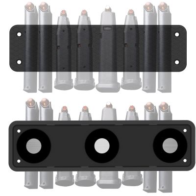 2-Pack Magnetic Ammunition Holder, Gun Magnet Double Sided,Gun Magazine Storage/Organizer in Shelf, Cabinet, Locker, Vault, Desk,Door, Ammo Gun Safe Accessories Mount for Pistol, Handgun Mags&Clips
