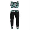 Hansber Kids Girls Crop Top and Athletic Leggings Set Camouflage Gymnastics Clothes Set 2 Piece Workout Dance Outfits Floral 12 view 1