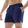 MIER Men's Workout Running Shorts Quick Dry Active 5 Inches Shorts with Pockets, Lightweight and Breathable, Navy, L view 2