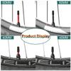 MUQZI Tubeless Presta Valve Stem Kits - No Leak Bike tubeless Valve Stems with Integrated Valve Core Remover Tool and Alloy Presta Valve Stem Caps for Bicycle, Black(40mm) view 3