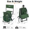 Portal Backpack Cooler Chair Fishing Chairs with Backrest Folding Camping Stool Compact for Outdoors Hiking Hunting Travel, Supports 225 lbs Capacity view 3