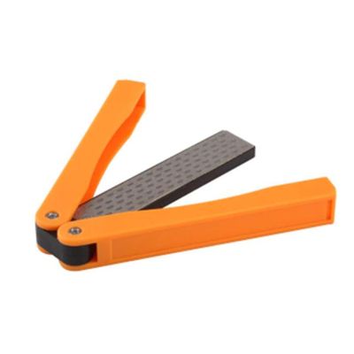 Sevenfly Tool Sharpener Folding Pocket Knife Sharpener Pruners Loppers or Blade Sharpening Stone for Garden Outdoor Kitchen,Orange