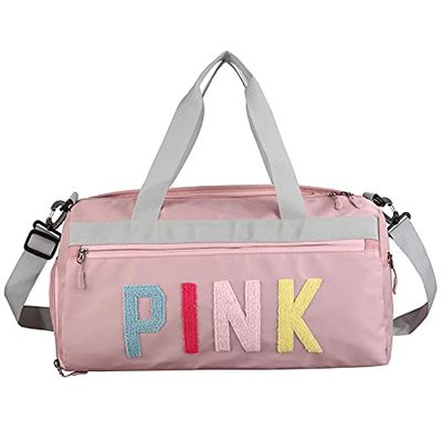Fitness Package Dry Wet Separation Excursion Bag Sports Handbag Yoga Bag (pink)
