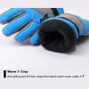 WALSKING Kids Thinsulate Winter Snow Waterproof Ski Insulated Cold Weather Gloves for Boys Girls,Blue,Size L view 3