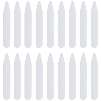 200 Pieces Collar Stays Plastic Collar Stays Collar Bones Collar Stiffeners Collar Supports for Men Shirts(White, 1 x 6 cm)