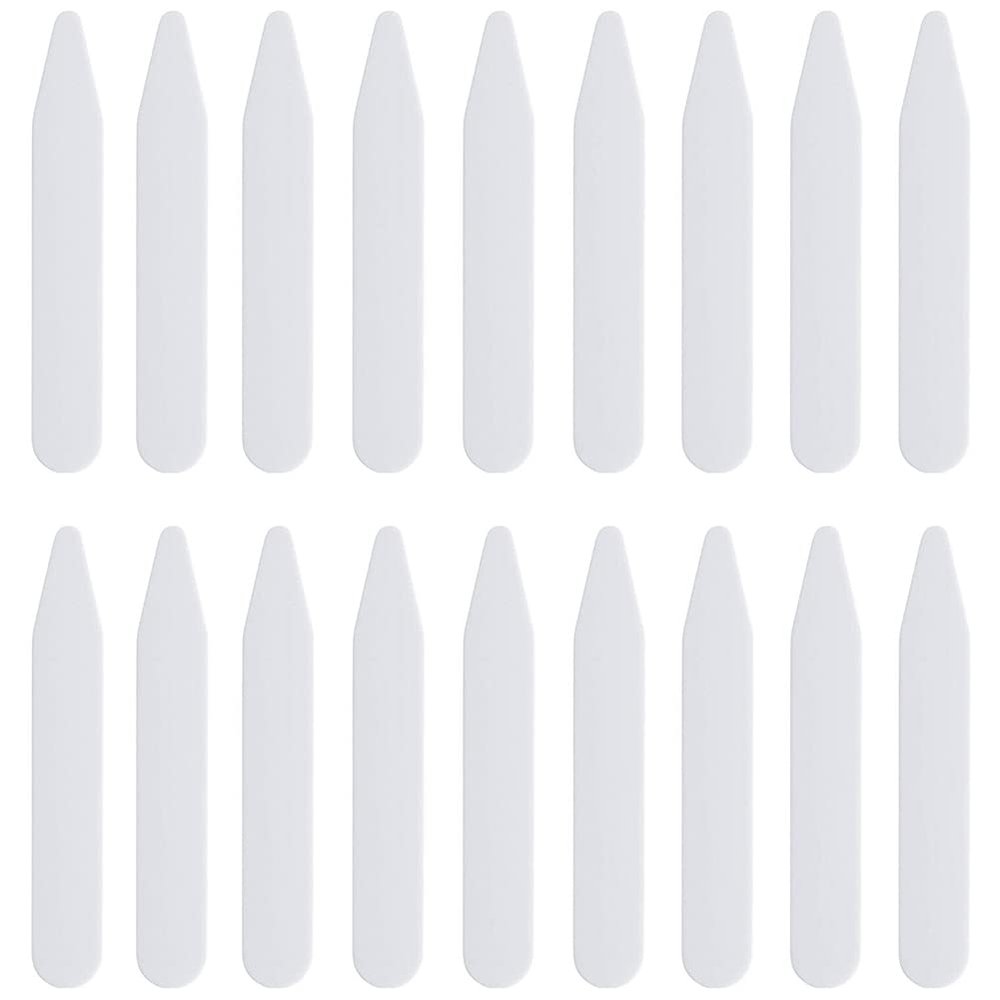 200 Pieces Collar Stays Plastic Collar Stays Collar Bones Collar Stiffeners Collar Supports for Men Shirts(White, 1 x 6 cm)