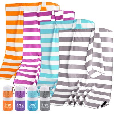 Sfee 2 in 1 Microfiber Beach Towel, Quick Dry Towel Camping Towel Travel Towel Super Absorbent Compact Lightweight Sports Gym Towels Set for Beach, Gym, Hiking, Pool, Backpacking, Bath, Yoga