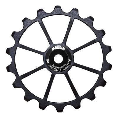 TUCKE Bicycle Ceramic Rear Guide Wheel 18T gear ratio aluminum alloy bike bearing Rear chain wheel for MTB rod cycling accessories (Black 18T)