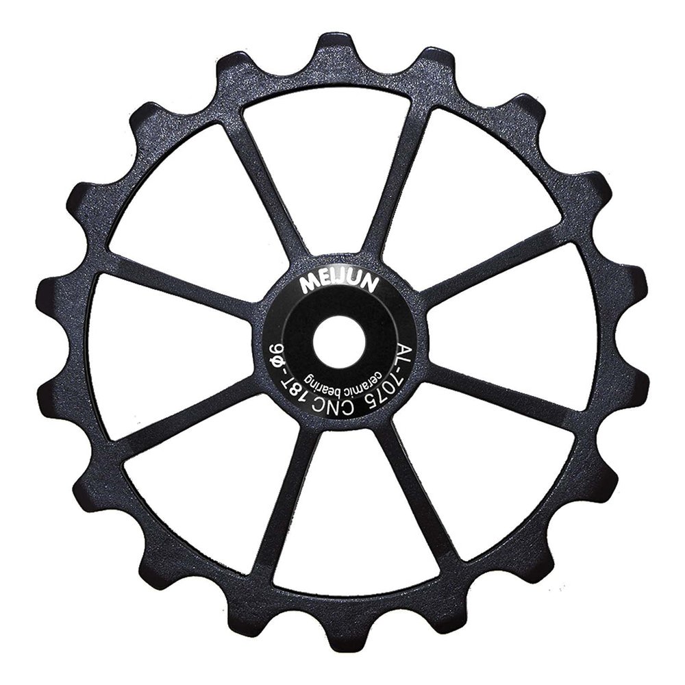 TUCKE Bicycle Ceramic Rear Guide Wheel 18T gear ratio aluminum alloy bike bearing Rear chain wheel for MTB rod cycling accessories (Black 18T)