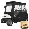 10L0L 2 Passenger Deluxe Golf Cart Driving Enclosure for EZGO TXT and RXV Model, 4-Sided Clear Window 600D Rain Cover All Weather Windproof Waterproof view 1