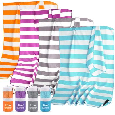 Sfee 2 in 1 Microfiber Beach Towel, Quick Dry Towel Camping Towel Travel Towel Super Absorbent Compact Lightweight Sports Gym Towels Set for Beach, Gym, Hiking, Pool, Backpacking, Bath, Yoga
