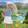 LastFor1 Women's Golf Polo Sleeveless Shirt Zip-Up UPF 50+ UV Protection Athletic Tops Slim Fit Quick Dry Lightweight Blue XXL view 4