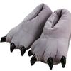 Funny Fuzzy animal paw slipper for Boy Girl Women Men,Winter Unisex Soft Paw Claw Slippers Plush animal Paw Shoes Home slippers Cosplay ,S,gray view 1