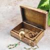 STORE INDYA Wooden Handmade Decorative Mandala Carving Wooden Jewelry Box with Whitewash finish Treasure Box Jewelry Organizer Keepsake Box Treasure Chest Trinket Holder Watch Box Gifts for her Girl view 3