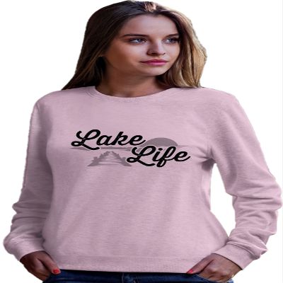 Go All Out X-Large Classic Pink Adult Lake Life Fashion Summer Boating Sweatshirt Crewneck