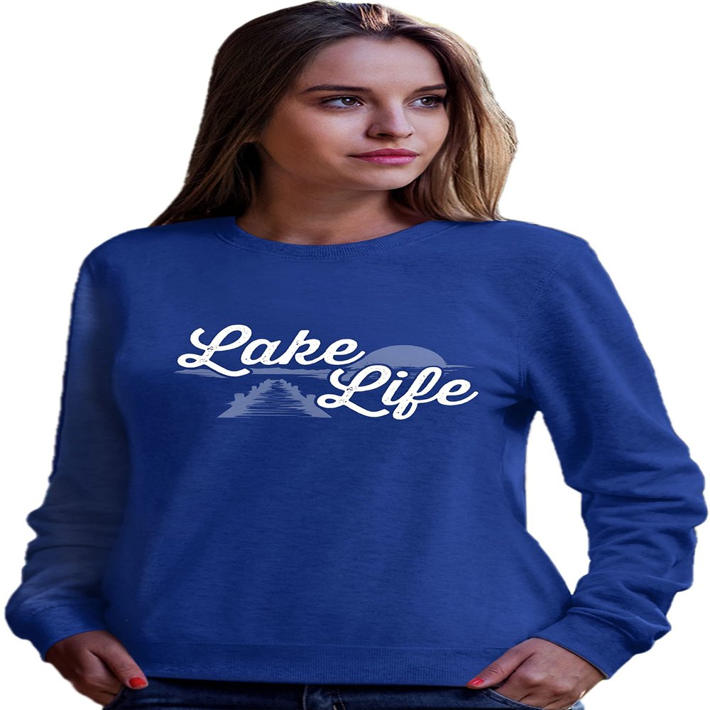 Go All Out X-Large Royal Adult Lake Life Fashion Summer Boating Sweatshirt Crewneck