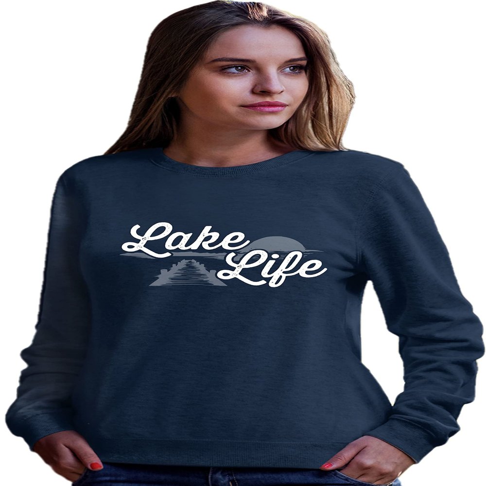 Go All Out 3X-Large Navy Adult Lake Life Fashion Summer Boating Sweatshirt Crewneck