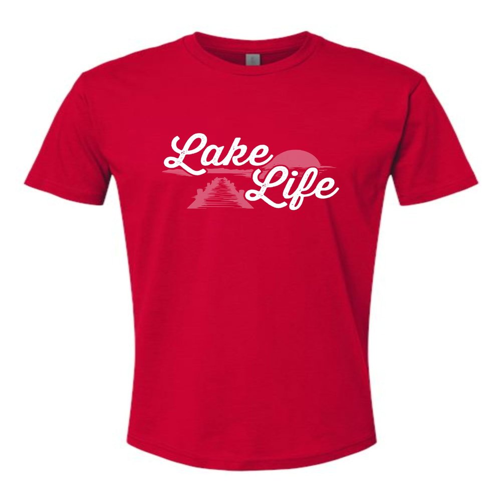 3X-Large Red Mens Lake Life Fashion Summer Boating Deluxe Soft T-Shirt