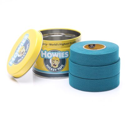 Howies Hockey Tape | 3-Pack Teal Cloth Hockey Stick Tape (1" x 24 Yards) | Durable Pro-Grade Adhesive for Hockey, Lacrosse & Baseball | Includes Free Tape Tin