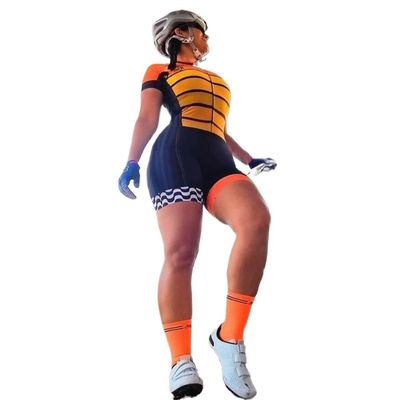 CYTSH Triathlon Women's Cycling suit Set-Bicycle-Summer Summer Short Sleeve 9D Gel Set Swimsuit (Color : 4, Size : XXXXX-Large)