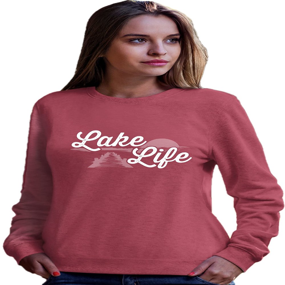 Go All Out 3X-Large Vintage Heather Red Adult Lake Life Fashion Summer Boating Sweatshirt Crewneck