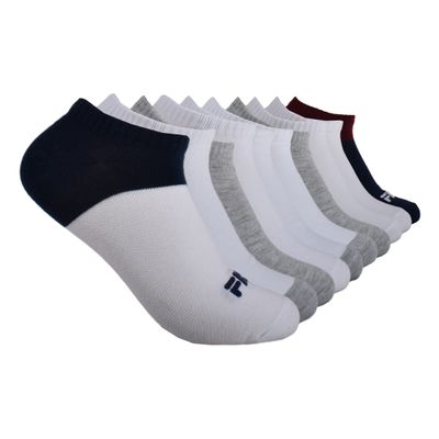Fila womens No Show Socks, White Multi Colorblock (10 Pack), One Size US
