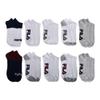 Fila womens No Show Socks, White Multi Colorblock (10 Pack), One Size US view 2