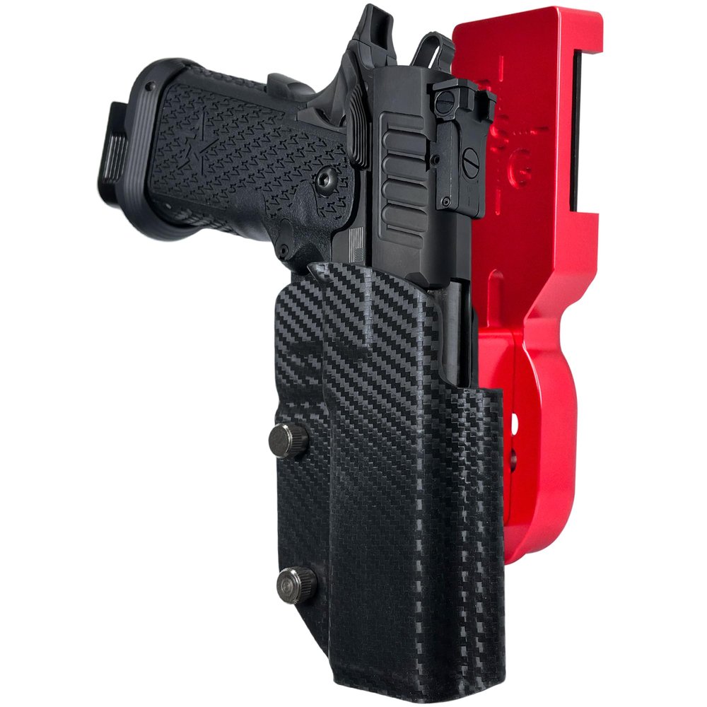 Pro Heavy Duty Competition Holster fits Staccato P (Right-Hand Draw, Red/Carbon Fiber)