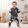 18-24 Month Boy Clothes Toddler Boys Long Sleeve Camouflage Dinosaur Pocket Hoodie Tops + Pants Fall Winter Outfit Set 2Pcs,Green Dinosaur 18-24 Months/100cm view 2