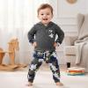 18-24 Month Boy Clothes Toddler Boys Long Sleeve Camouflage Dinosaur Pocket Hoodie Tops + Pants Fall Winter Outfit Set 2Pcs,Green Dinosaur 18-24 Months/100cm view 3