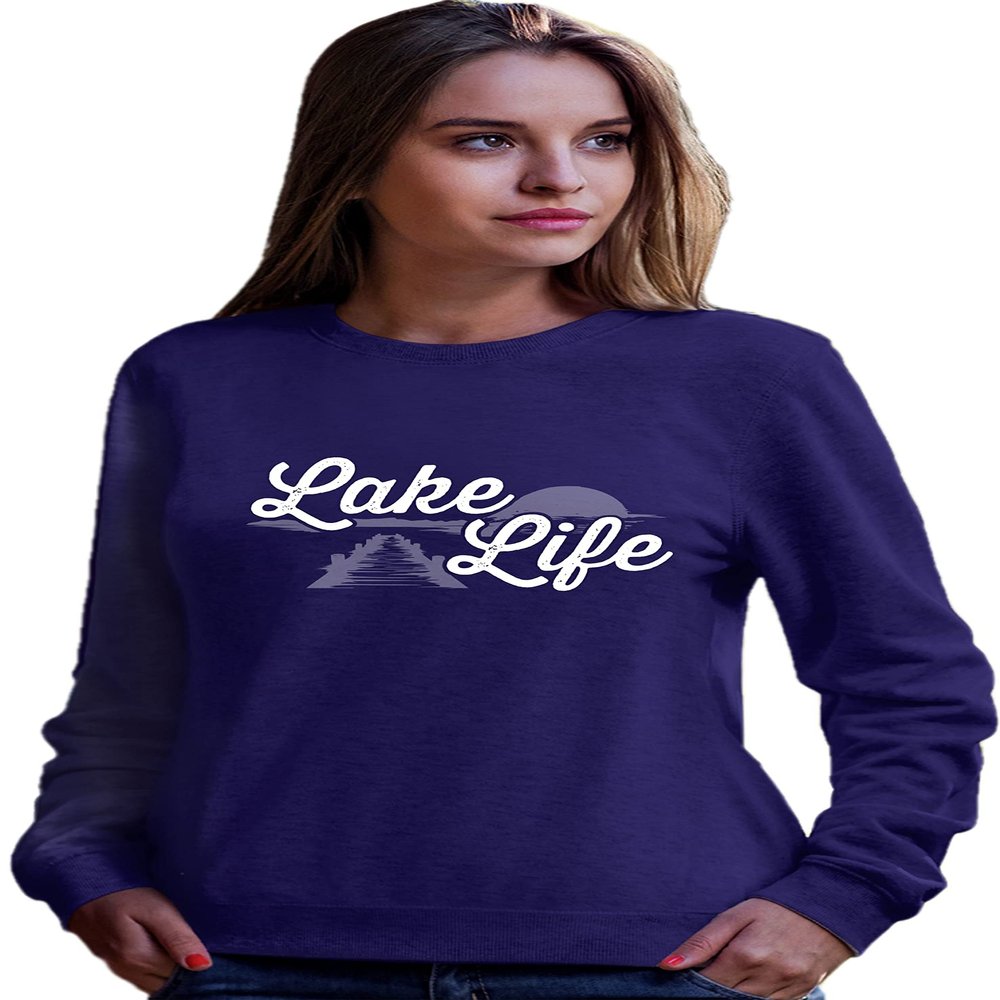 Go All Out 4X-Large Purple Adult Lake Life Fashion Summer Boating Sweatshirt Crewneck