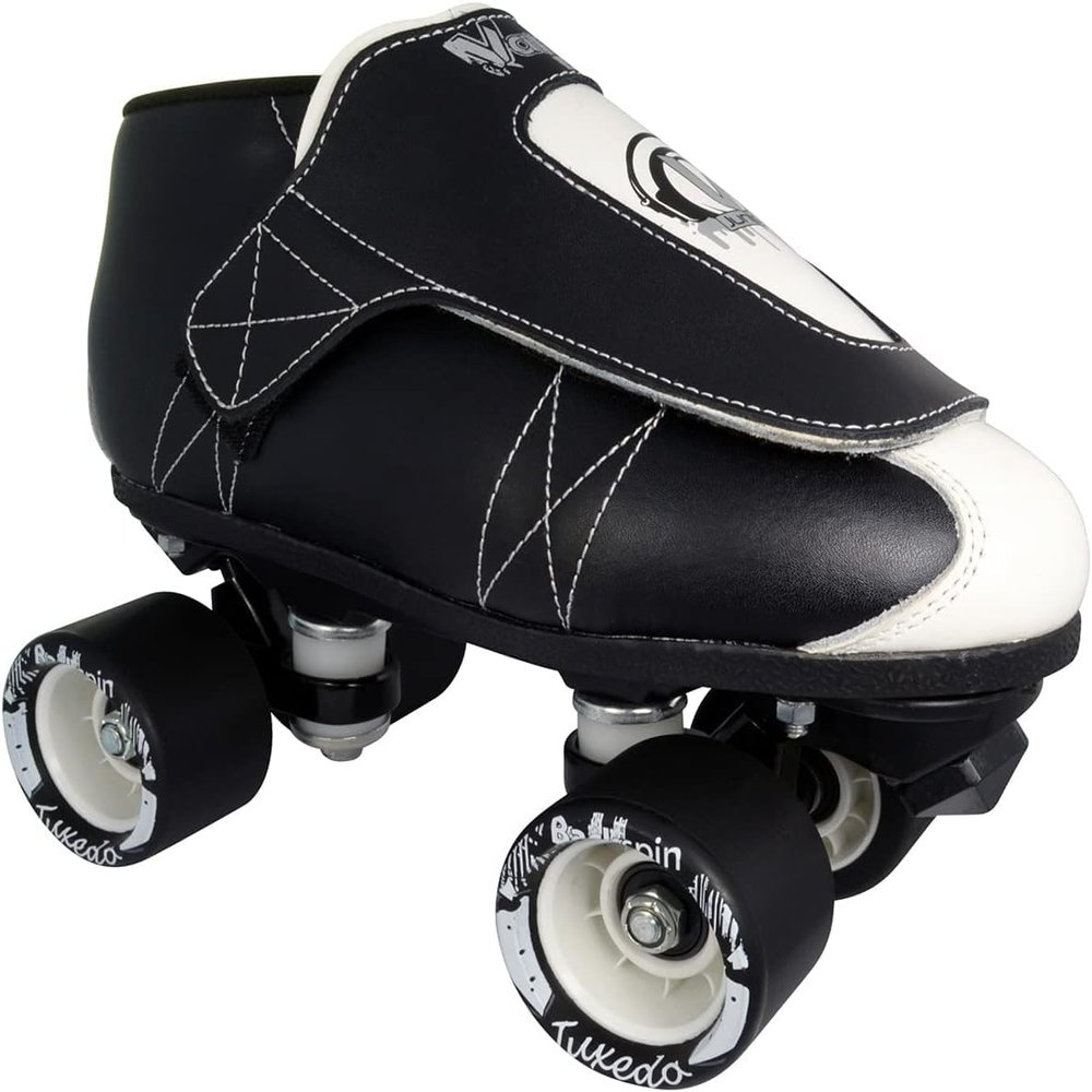 VNLA Junior Tuxedo Jam Skates - Indoor Unisex Roller Skates for Tricks, Jam and Speed Skating - Mens 12