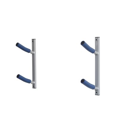 SPAREHAND Double Wall Mount Storage Rack - Heavy Duty 9-Inch Cradle Arms with Push Pin Button - 2-Tier Storage System for Surfboards, Wakeboards, Skateboard & Skis - Ideal for Home & Garage Display